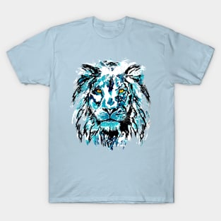 Colorful Lion - Blue Lion Head Beautiful Eyes T-Shirt